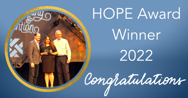 Employee HOPE award winner 2022 - congratulations 